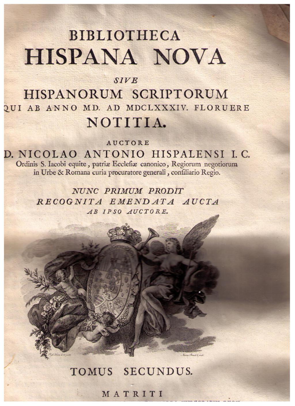 Coberta de Bibliotheca Hispana Nova (Tom II)